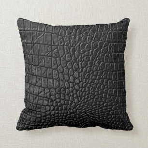 黒いレザーテクスチャ クッション