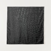 黒いレザーテクスチャ タペストリー (正面(横))