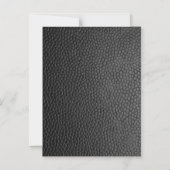 黒いレザーテクスチャ マグネット招待状 (正面)