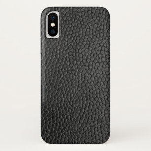 黒いレザーテクスチャ iPhone X ケース