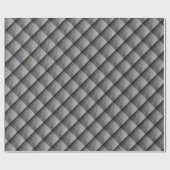 黒いレザールックパターン ラッピングペーパー (フラット)