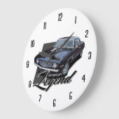 黒いレジェンドマッスル ラージ壁時計 (傾斜)