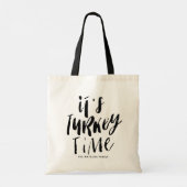 黒いレタリングそれが七面鳥の時間の感謝祭 トートバッグ (裏面)
