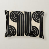 黒いレトロ抽象芸術線 アクセントクッション (裏面)
