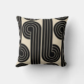 黒いレトロ抽象芸術線 クッション (裏面)