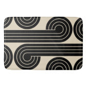 黒いレトロ抽象芸術線 バスマット (正面)