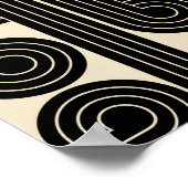 黒いレトロ抽象芸術線 ポスター (角)
