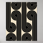 黒いレトロ抽象芸術線 ポスター (正面)