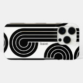 黒いレトロ抽象芸術線 Case-Mate iPhoneケース (裏面 (横))