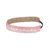 黒いレースが付いているピンクおよび白い背景 アスレチックヘッドバンド (右)