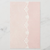 黒いレースが付いているピンクおよび白い背景 便箋 (正面)