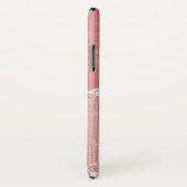 黒いレースが付いているピンクおよび白い背景 Case-Mate iPhoneケース (裏面/右)