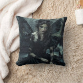 黒いレースのゴシック風の妖精 クッション (ブランケット)