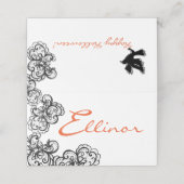 黒いレースのハロウィーンイラストレーション プレイスカード (外部開封)