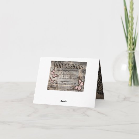 黒いレースのバーラップのモダンなゴシックは感謝していしています サンキューカード (裏面)