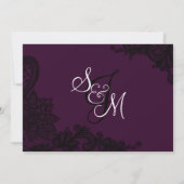 黒いレースのプラムモダンなゴシックは感謝していしています サンキューカード (裏面)