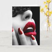 黒いレースのマスクを持つ美しい女性 カード (黄色い花)