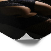 黒いレースのランジェリーで後ろからポーズをとる女性。 ポスター (角)