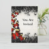 黒いレースの上に赤い蝶 招待状 (スタンド正面)