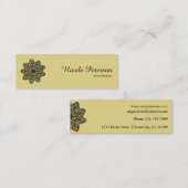 黒いレースの円形のオーナメント スキニー名刺 (正面/裏面)