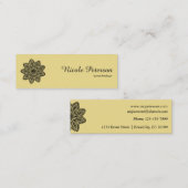 黒いレースの円形のオーナメント スキニー名刺 (正面/裏面)