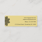 黒いレースの円形のオーナメント スキニー名刺 (裏面)