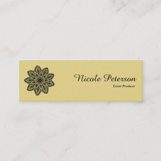 黒いレースの円形のオーナメント スキニー名刺 (正面)