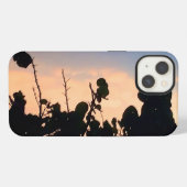 黒いレースの夕焼け iPhoneケース (裏面横)
