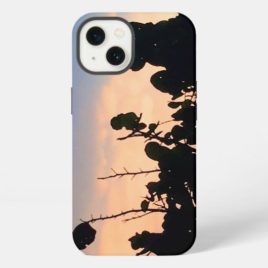 黒いレースの夕焼け iPhoneケース (裏面)