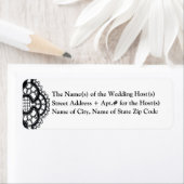 黒いレースの白(差出人住所ラベル) ラベル (インサイチュ)