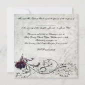 黒いレースの結婚式の保存日付 セーブザデート (裏面)