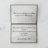 黒いレースの結婚式は感謝していしています サンキューカード (内部)