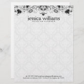 黒いレースの背景（白いダンマスク） レターヘッド (正面/裏面)