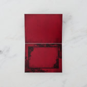 黒いレースの赤いモダンゴシックサンクス サンキューカード (内部)