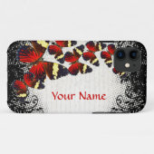 黒いレースの赤い蝶 Case-Mate iPhoneケース (裏面(横))