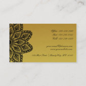 黒いレースの金ゴールドの毛および美容院のアポイントメント 予約カード (裏面)