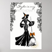 黒いレースを使用したハロウィーンファッションイラスト ポスター (正面)