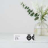 黒いレースパターンデザイン。 カスタム スキニー名刺 (スタンド正面)