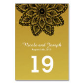 黒いレース-結婚式のテーブル数 テーブルナンバー (裏面)