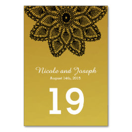 黒いレース-結婚式のテーブル数 テーブルナンバー