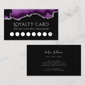 黒いロイヤリティカードの紫色の銀色 名刺 (正面/裏面)