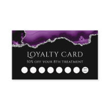 黒いロイヤリティカードの紫色の銀色