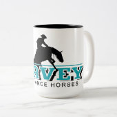 黒いロゴの大きなコーヒーマグ ツートーンマグカップ (正面右)