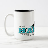 黒いロゴの大きなコーヒーマグ ツートーンマグカップ (左)