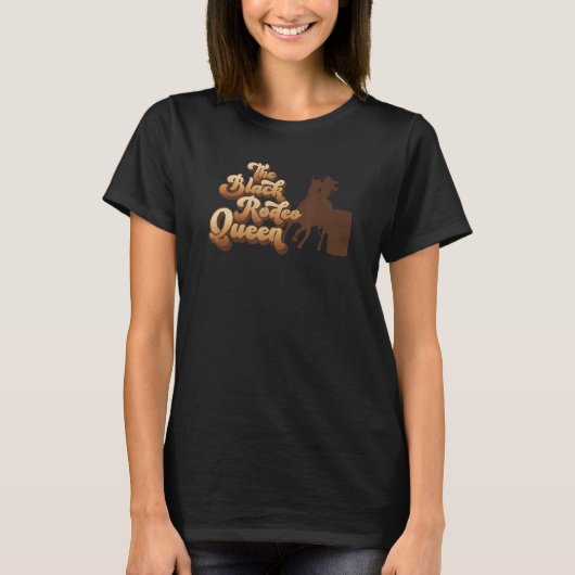 黒いロデオの女王 バレルレーシング アフリカ系アメリカ人 C Tシャツ (正面)