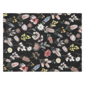 黒いロマンティックでムーディな水彩の野の花 テーブルクロス (正面(横))