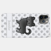 黒いロングコートチワワのキャラクターワンちゃん名前入りデザイン Case-Mate iPhoneケース (裏面(横))