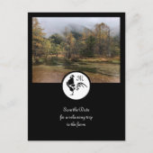 黒いローターシルエットシルエットモノグラムフォト インビテーションポストカード (正面)