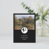 黒いローターシルエットシルエットモノグラムフォト インビテーションポストカード (スタンド正面)
