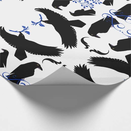 黒いワタリガラスのカラスの神話の鳥のバイキングのぺてん師の異教徒 ラッピングペーパー (角)
